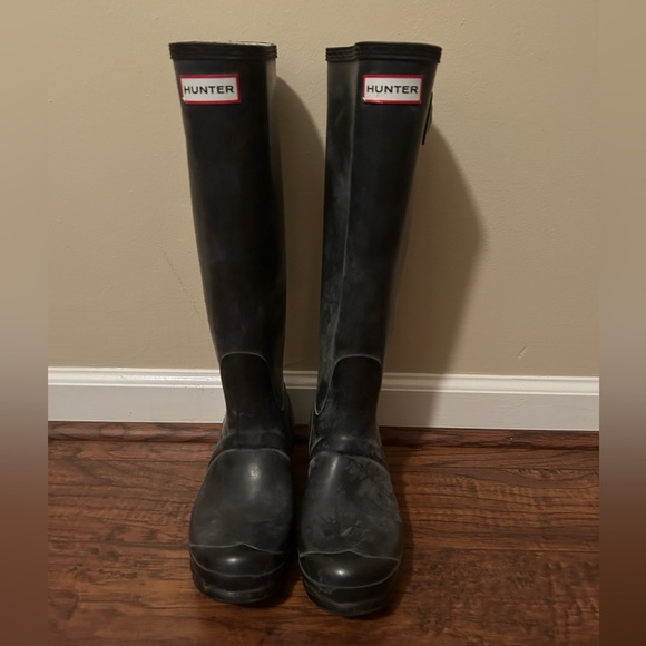 Women’s Tall Hunter Rain Boots - Black - Size 8 - Picture 1 of 5
